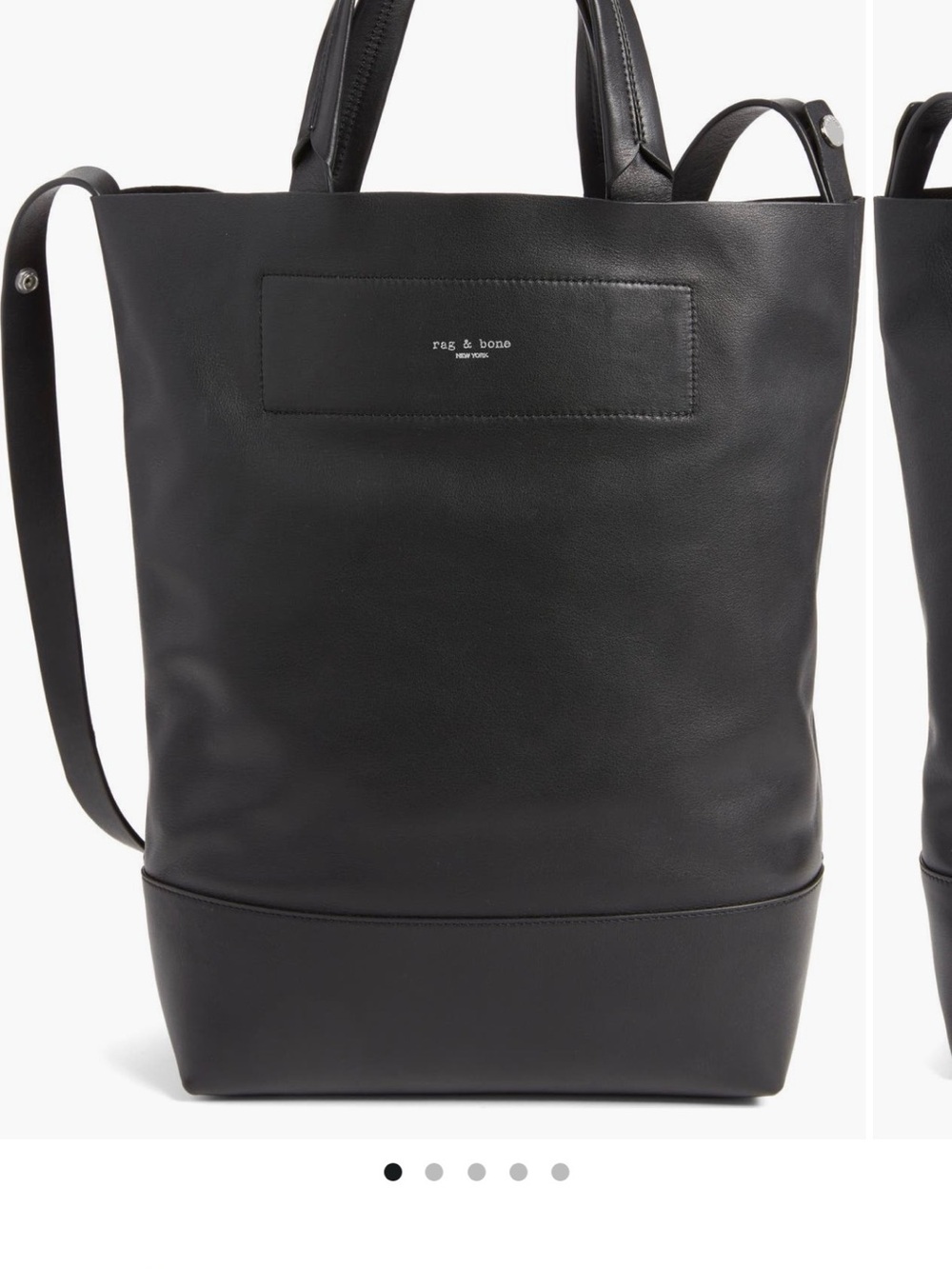 rag & bone Black Leather Convertible Leather Tote